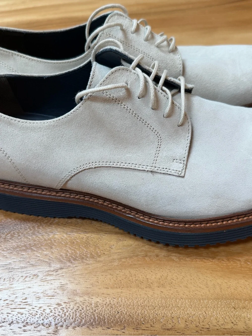 Johnston & Murphy Beige Suede Derby Shoes